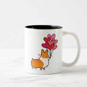 Bicolor Taza roja el   CorgiThings del Corgi del amor y de