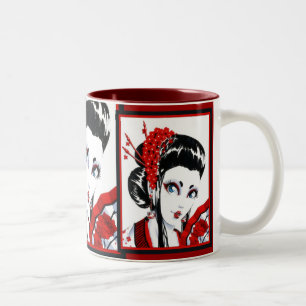 Bicolor Taza roja y negra