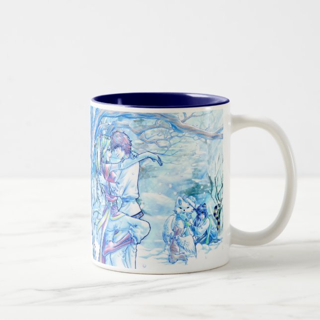 Bicolor Taza romántica del invierno (Derecha)