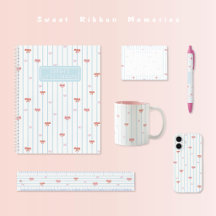 Taza rosa con raya de cinta dulce