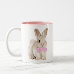 Bicolor Taza Rosa de Conejito Lindo