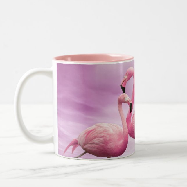 Bicolor Taza rosada caprichosa de los flamencos (Izquierda)