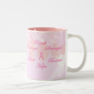 Bicolor Taza rosada de la conciencia del cáncer de pecho