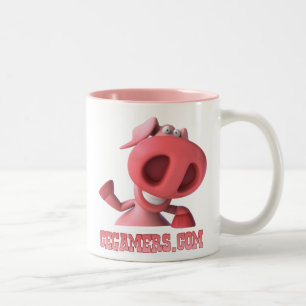 Bicolor Taza rosada de la onda