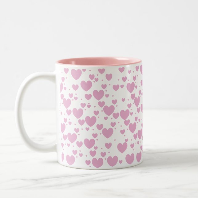 Bicolor Taza rosada de los corazones (Izquierda)