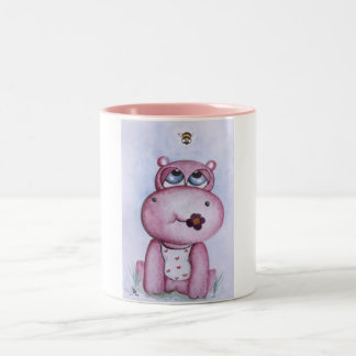 Bicolor Taza rosada del hipopótamo