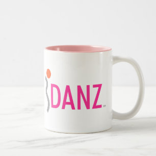 Bicolor taza rosada del logotipo del iDANZ