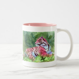 Bicolor Taza rosada del tigre