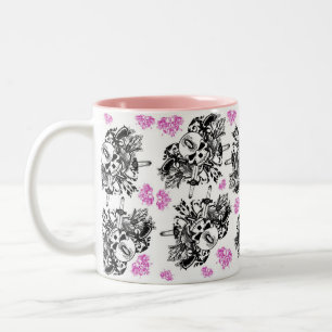 Bicolor Taza rosada y negra del logotipo de O'Kane