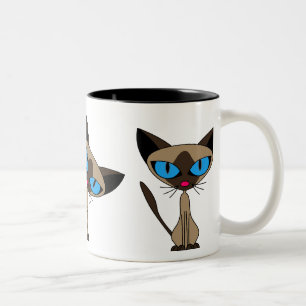 Bicolor Taza siamesa de las épocas tres