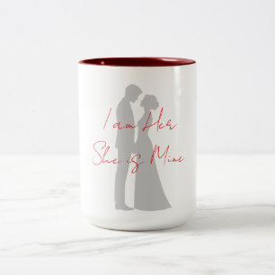 Bicolor Taza Silueta de Pareja Romántica - Soy Suya