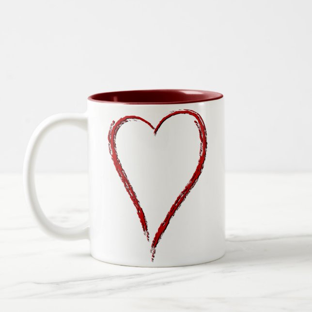 Bicolor Taza simple del corazón (Izquierda)