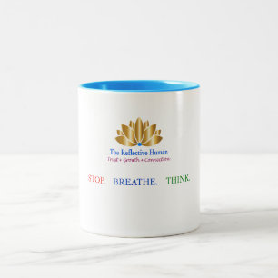 Bicolor Taza Stop Breathe Think