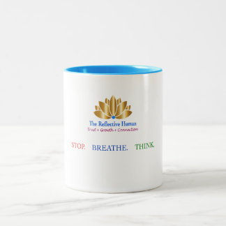 Bicolor Taza Stop Breathe Think