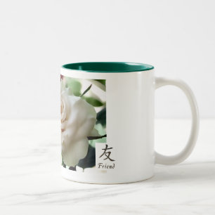 Bicolor Taza subió amigo hermoso