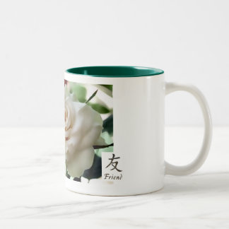 Bicolor Taza subió amigo hermoso