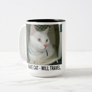 Bicolor Taza TENGO GATO - VIAJARÉ.