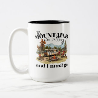 Bicolor Taza The Mountains are Calling