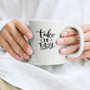 Bicolor Taza Tomarlo Con Calma Taza De Café Con Frase Mini