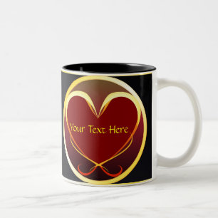 Bicolor Taza tribal del corazón