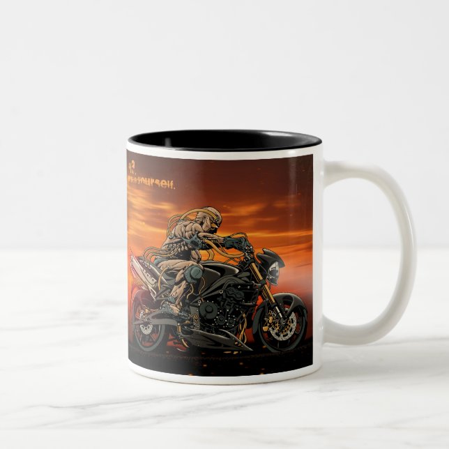Bicolor Taza triple de la motocicleta (Derecha)