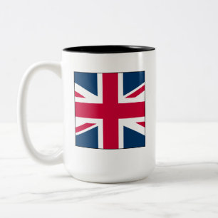 Bicolor Taza Union Jack de dos tonos de tamaño mediano 15