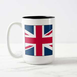 Bicolor Taza Union Jack grande de dos tonos de 15 oz