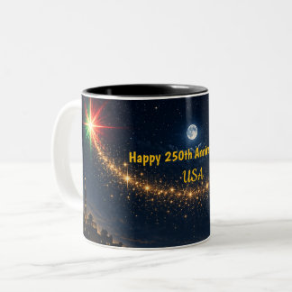 Bicolor Taza USA 250 Años, 1776–2026 Taza de café patrióti