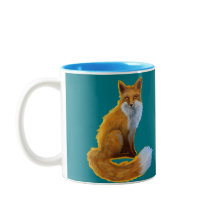 Taza verde azulada del Fox