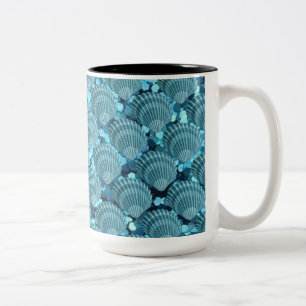 Bicolor Taza verde azulada del Seashell de la chispa