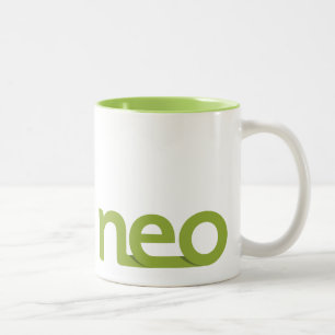 Bicolor Taza verde nea del logotipo
