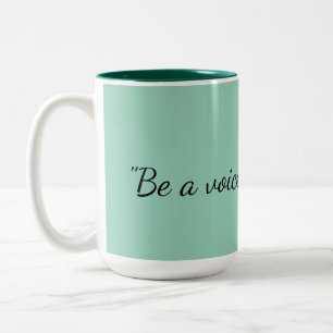 Bicolor Taza Verde Sage Sé un Voz No un Eco