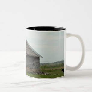 Bicolor Taza vieja del granero y del becerro