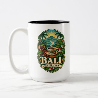 Bicolor Taza vintage de dos tonos del Bali Coffee Club