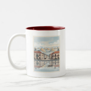 Bicolor Taza vintage de Filipinas Bohol Chocolate Hills