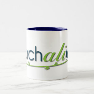 Bicolor Taza viva del logotipo de la iglesia