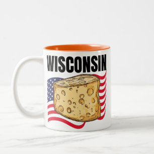 Bicolor Taza Wisconsin de dos tonos