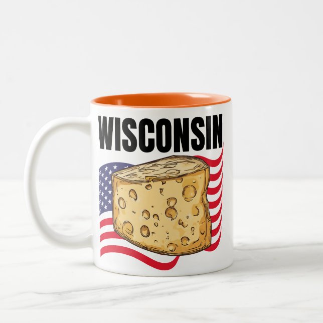 Bicolor Taza Wisconsin de dos tonos (Izquierda)