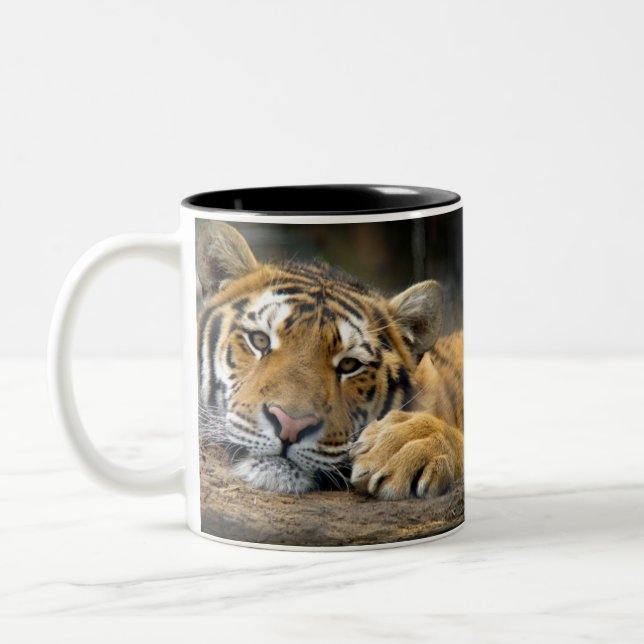 Bicolor Taza zurda del tigre (Izquierda)