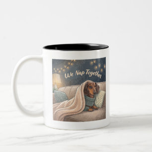 Bicolor Tazamos Juntos – Taza de Dachshund Acogedor para A
