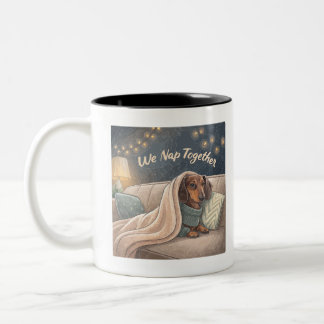 Bicolor Tazamos Juntos – Taza de Dachshund Acogedor para A
