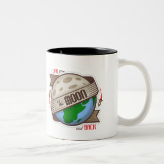 Bicolor Te amo a la luna y a la parte posterior - taza