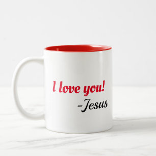 Bicolor ¡Te amo! Taza de Jesús