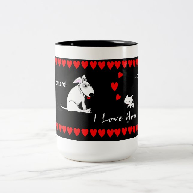 Bicolor Te amo taza del Dos-Tono (Centro)