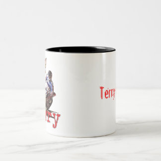 Bicolor Terry que compite con la taza de café