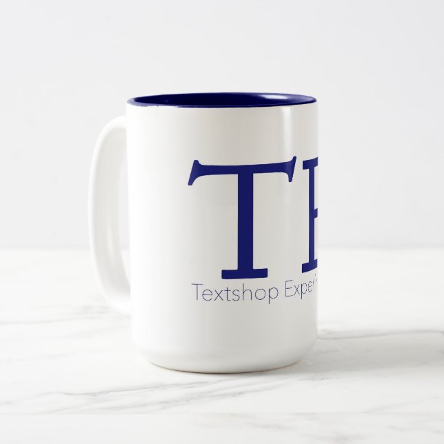 Bicolor Textshop experimenta taza de café (Anverso izquierdo)