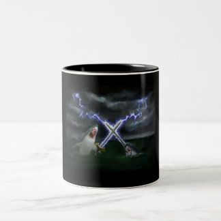 Bicolor Tiburón contra la taza de Narwhal