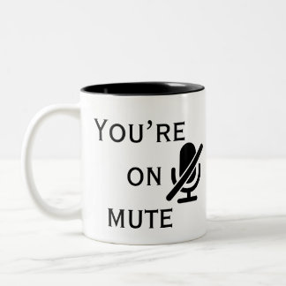 Bicolor Tienes el micrófono silenciado” Taza Recordatorio