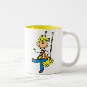 Bicolor Trabajador de la Construcción en Taza de Rascaciel