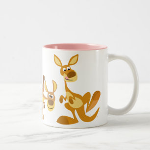 Bicolor Trío lindo de la taza de KangaROOS del dibujo